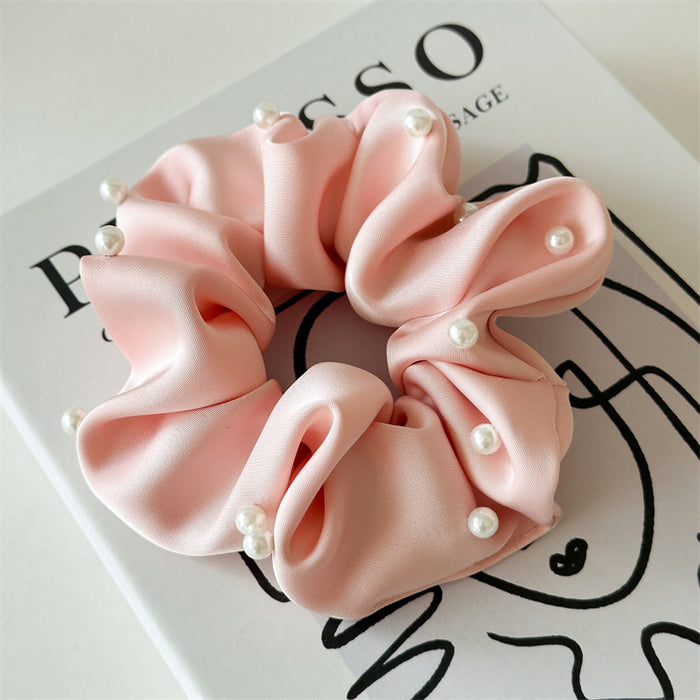 Wholesale hair accessories solid color fabric pearl hair ring headdress