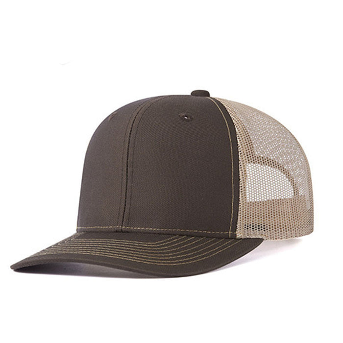 Wholesale Khaki pure color light board duckbill cap with wide brim and breathable mesh baseball cap