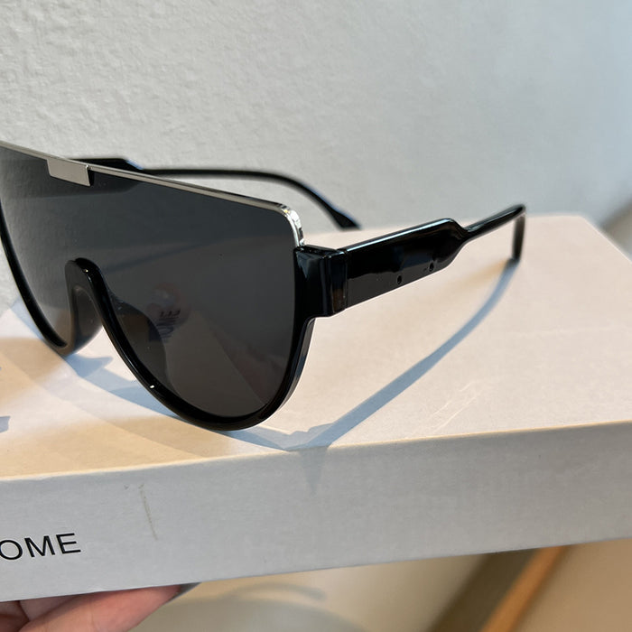 Wholesale Fashionable large frame integrated lens sunglasses, sunglasses trend