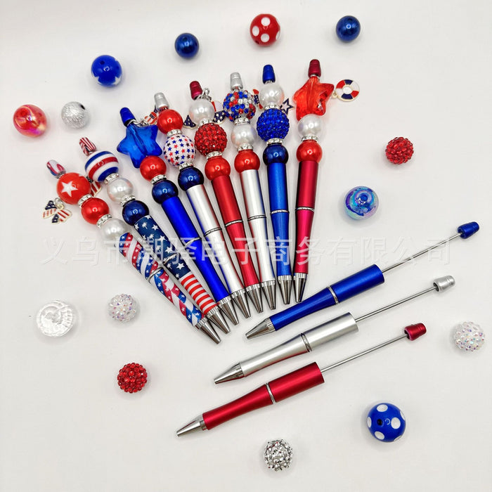 Wholesale DIY Beaded Ballpoint patripot Pen Set - 8 Pcs minimum quantity: 2
