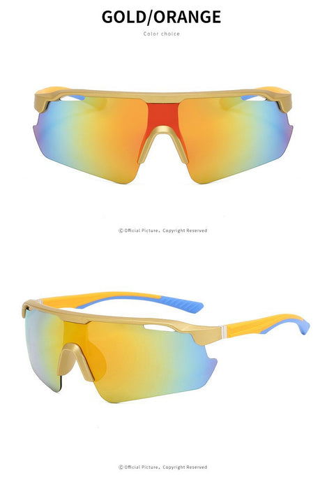 Wholesale Conjoined large frame cycling glasses, futuristic outdoor sports sunglasses, windproof sunglasses
