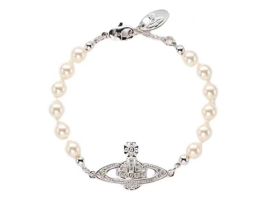 Wholesale Classic Saturn Pearl Bracelet Saturn Diamond Set Pearl Bracelet