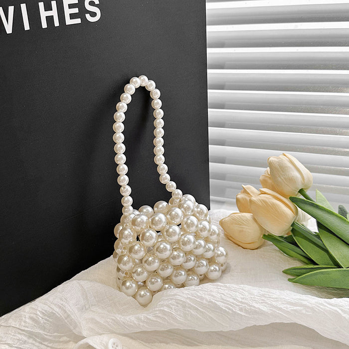 Wholesale Cute small bag, stylish pearl mini handbag, fashionable heart crossbody shoulder bag