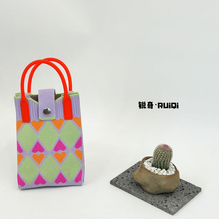 Wholesale Cute Cartoon Knitted Mobile Phone Bag  Easiest for Match Shoulder Bag Coin Crossbody Portable