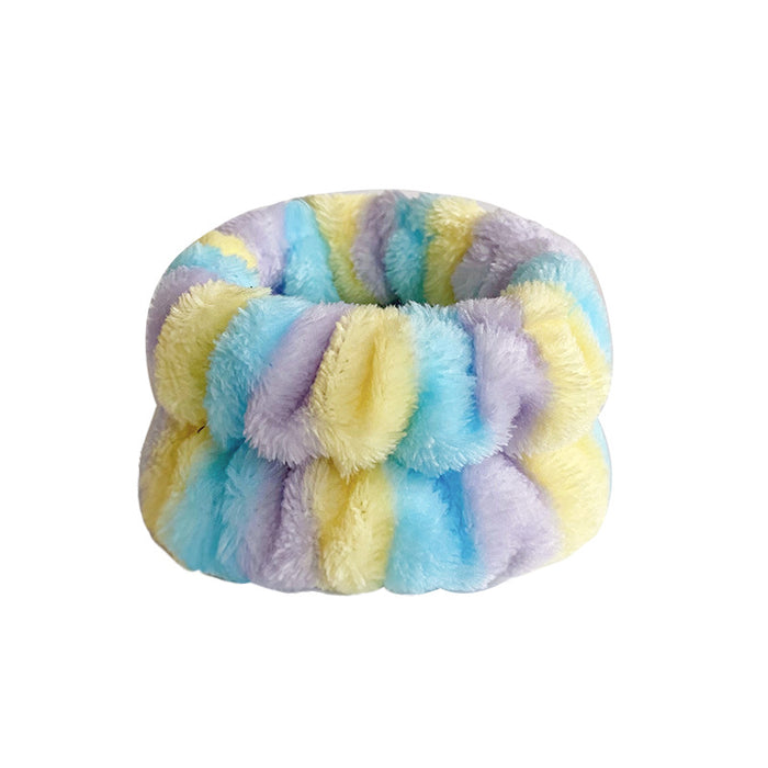 Wholesale Solid Color Plush Wristband Women' s Face Wash Wrist Waterproof Headb Flannel Sweat Wipe Bracelet