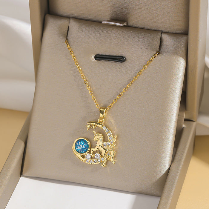 Wholesale Vintage necklace with micro inlaid zircon collarbone chain