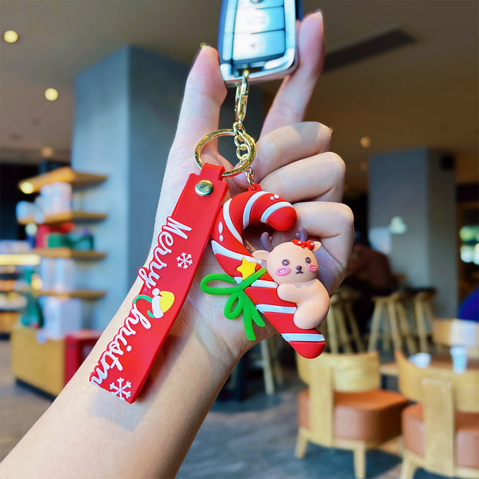 Wholesale  Keychain Christmas Pendant Christmas Tree Reindeer Doll Bag Key Chain Gift