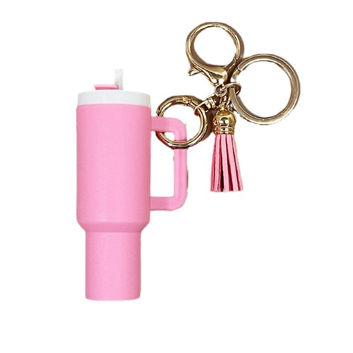 Wholesale Resin ice bullies cup keychain that can hold lip balm