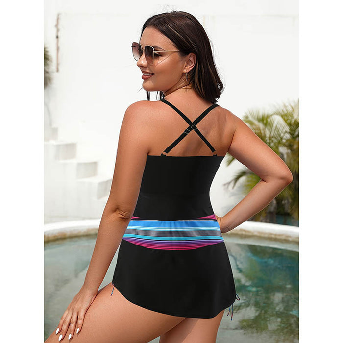 Wholesale Printed camisole plus size swimsuit for women, beach hot spring bikini swimsuit