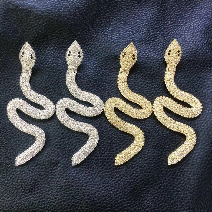 Wholesale Water diamond snake shaped long earrings