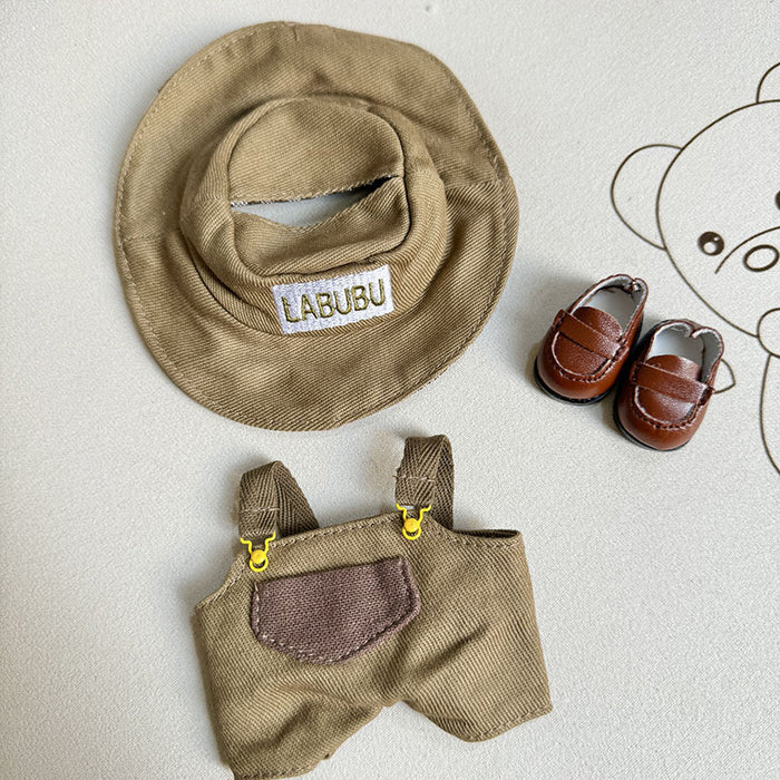 Wholesale clothes pendant party doll green fisherman suspenders Doll Accessories