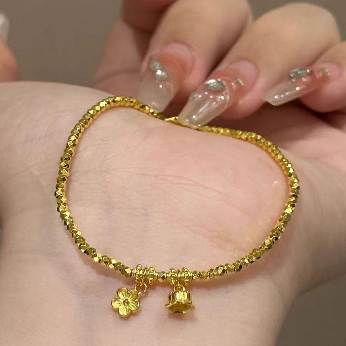 Wholesale Broken gold lily of the valley flower bracelet for women, light luxury luxury beaded bracelet