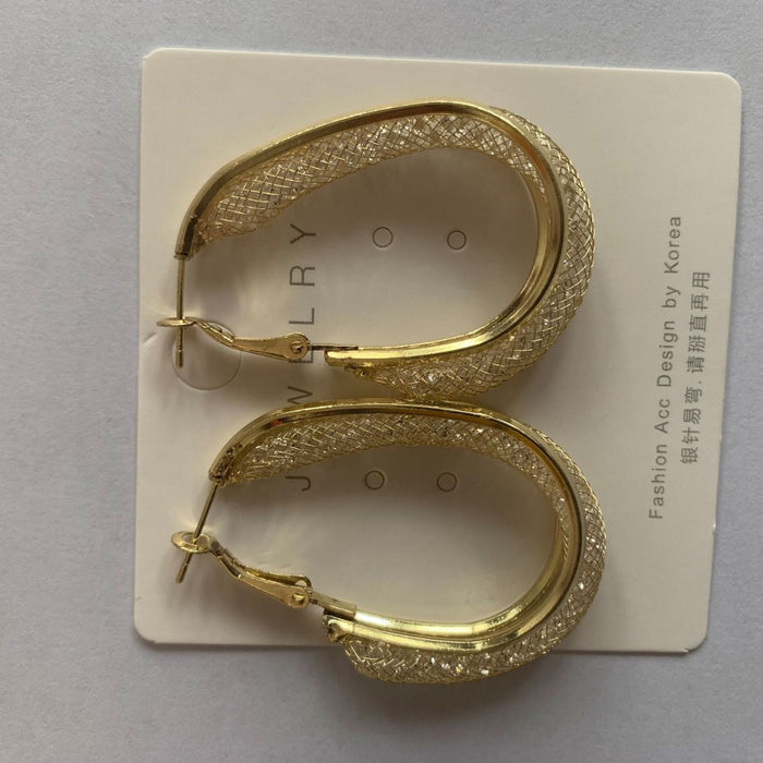 Wholesale rismatic clip net earrings micro inlay women's earrings independent packaging can be a generation of hair