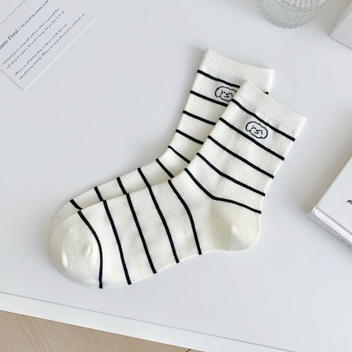 Wholesale Socks, mid tube women's socks, thin mesh, cute cartoon socks, cotton socks