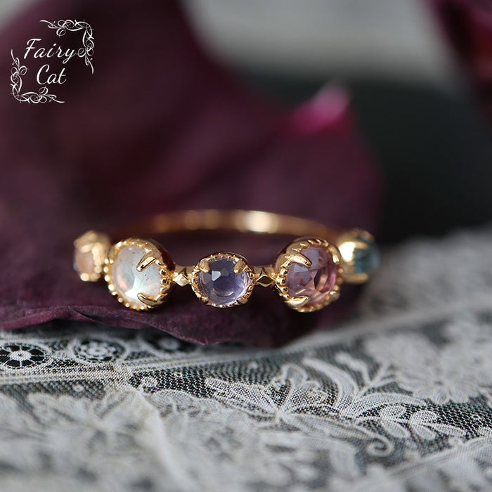 Wholesale Moonstone amethyst light luxury ring simple
