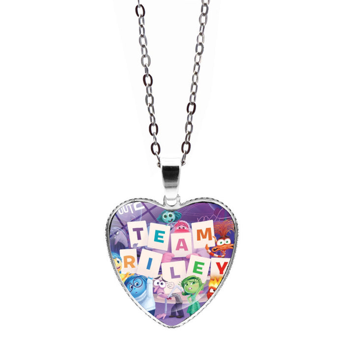 Wholesale Anime Inside Out Love Necklace Jewelry Girl Gift Inside Out 2 Heart Pendant Sweater Chain JDC-NE-JY005