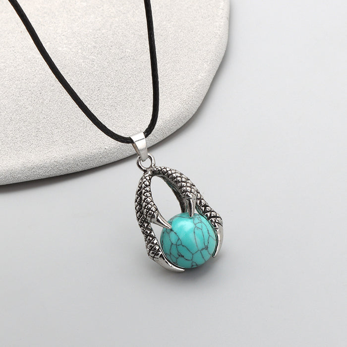 Wholesale Dragon claw shaped stone bead necklace