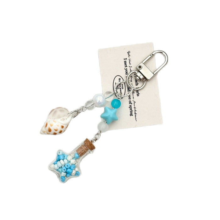 Wholesale drift bottle key chain beaded ins wind mobile phone chain pendant bag pendant