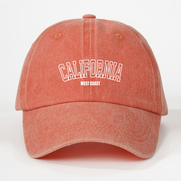 Wholesale New Personalized and Fashionable Men's and Women's Printed CALIFORNIA Washed Baseball Cap Outdoor Sunscreen Cap JDC-FH-TQ004