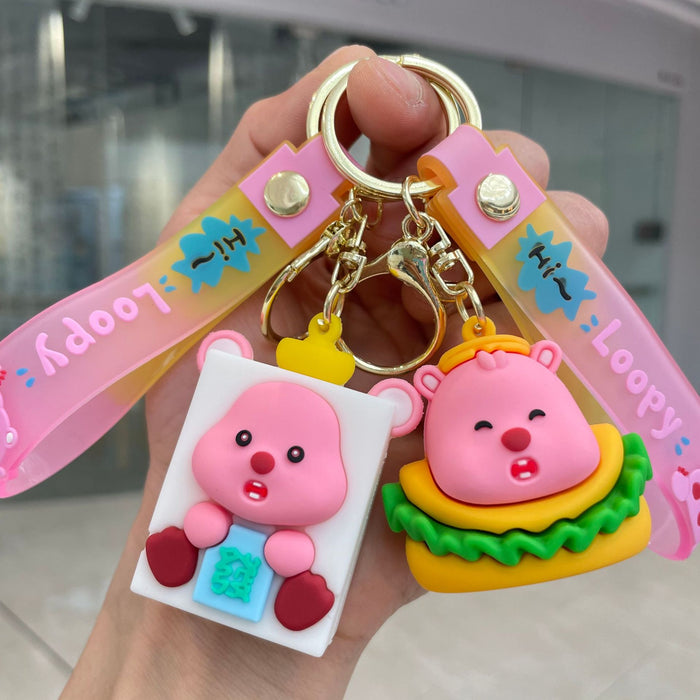 Wholesale Keychain pendant, internet famous figurine pendant, small gift cartoon car keychain