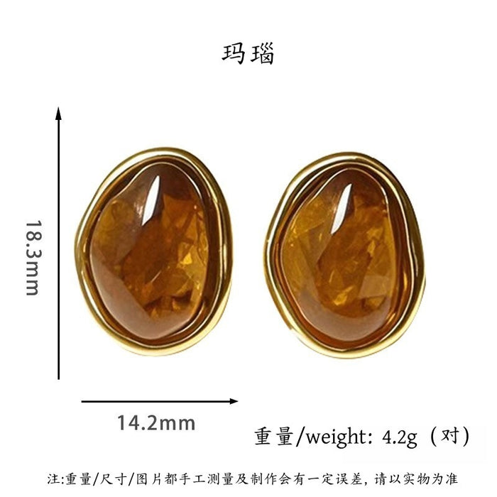 Wholesale Pearl earrings light luxury personality temperament does not fade titanium steel earrings new product