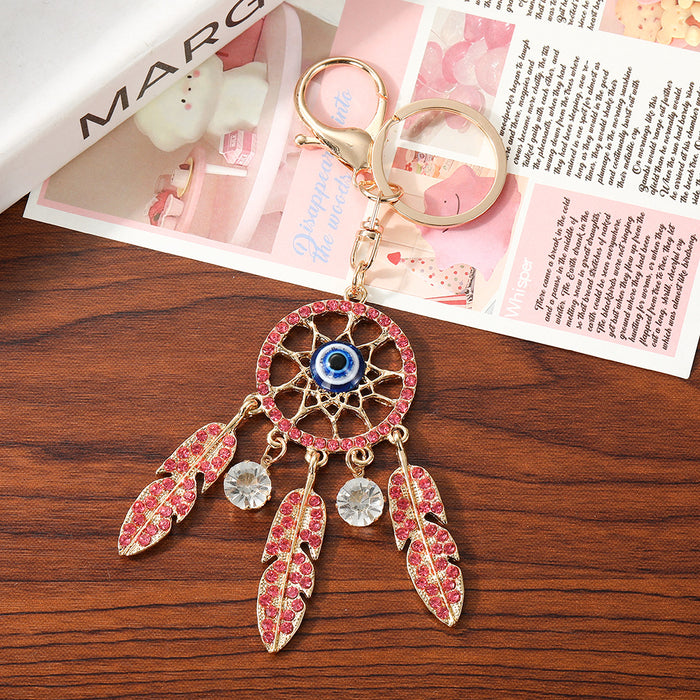 Wholesale Zinc Alloy Dream Catcher Feather Keychain Bag Charm Decorative Accessory