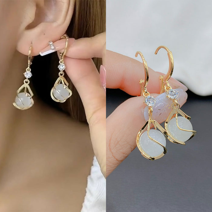 Wholesale Silver Needle Ear Buckle New Earring Design with Water Drop Pendant Long Earrings Fashionable