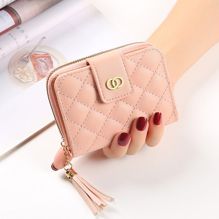 Wholesale ladies short wallet women zipper wallet Korean version of large capacity