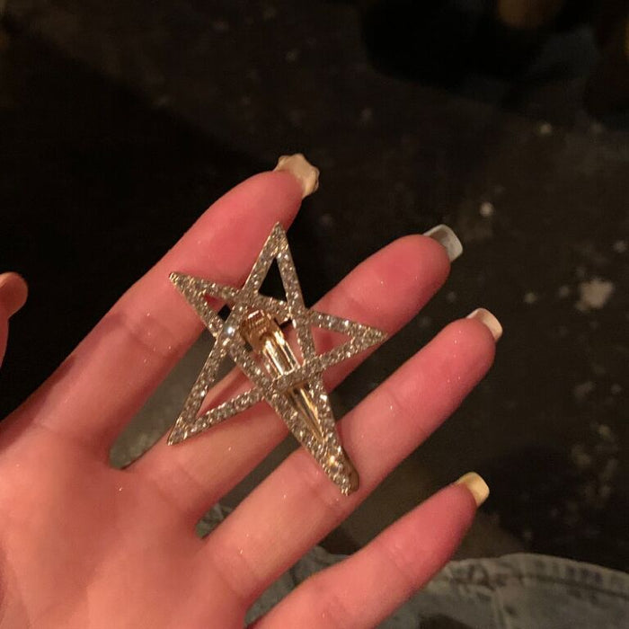 Wholesale Hollow hair clip, edge clip, bangs clip, metal pentagram hair clip