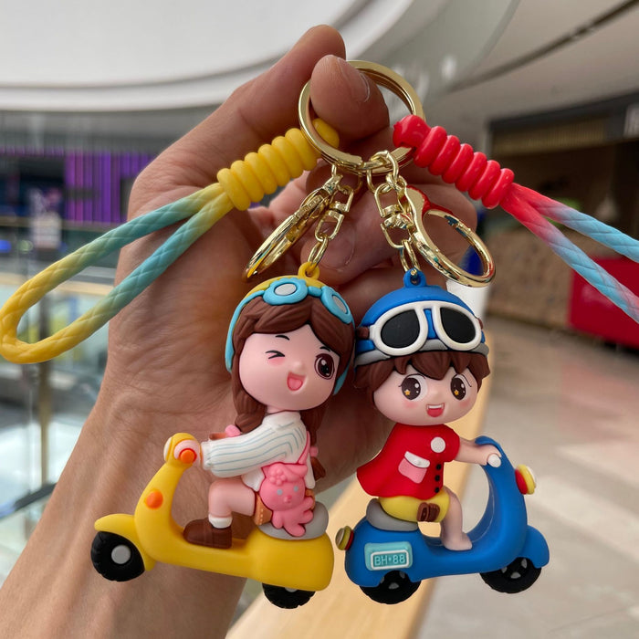 Wholesale Cartoon tram doll cute and fashionable car keychain backpack pendant