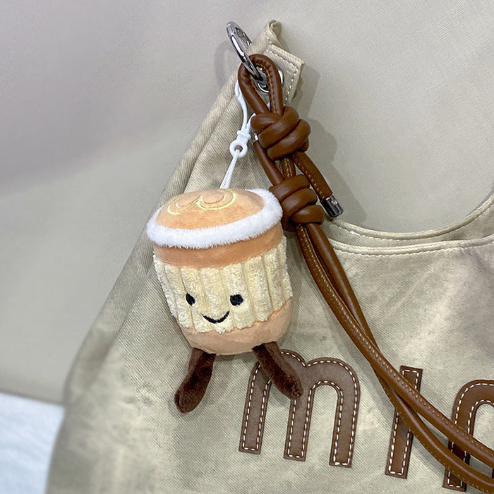 Wholesale Milk tea cup cute plush pendant car cartoon cute grab doll plush doll schoolbag keychain pendant