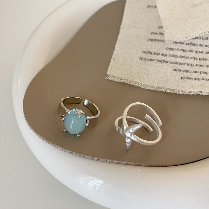 Wholesale Matte metal metal open ring, niche, simple, fashionable, personalized, versatile ring