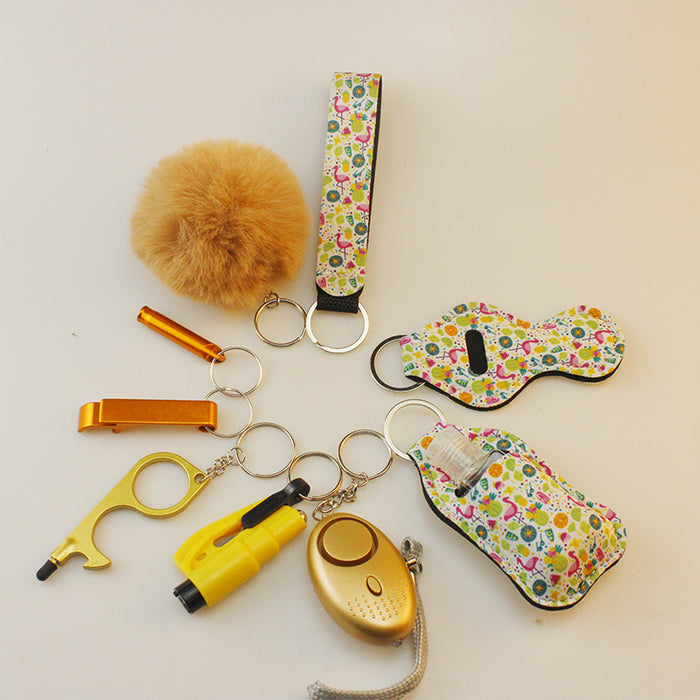 Wholesale Hair Ball Multi-function Plastic Keychain Set 10 Pieces JDC-KC-TouMS043