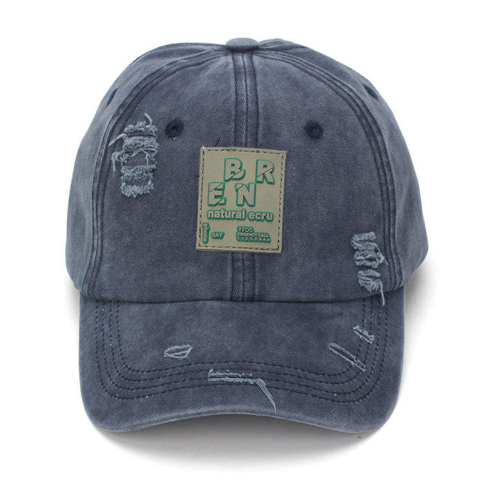 Wholesale Trendy Vintage Washed Cotton Baseball Cap Distressed Geometric Pattern Sun Hat for Resale