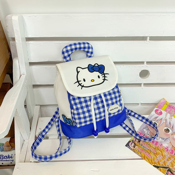 Wholesale Mini Schoolbag  Children's Backpack  Plaid Embroidered Backpack