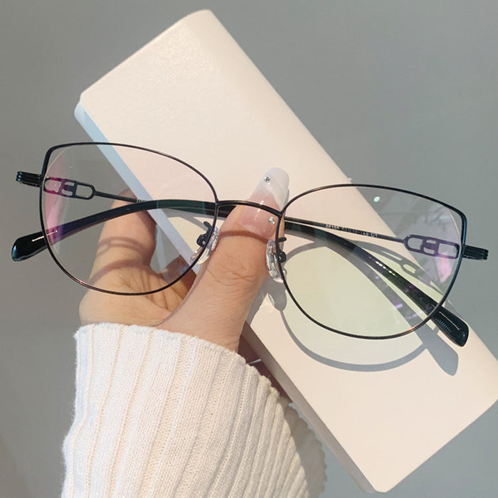 Wholesale Ultra light pure titanium elegant cat eye glasses for myopia can be matched with high-end sensitivity glasses frame