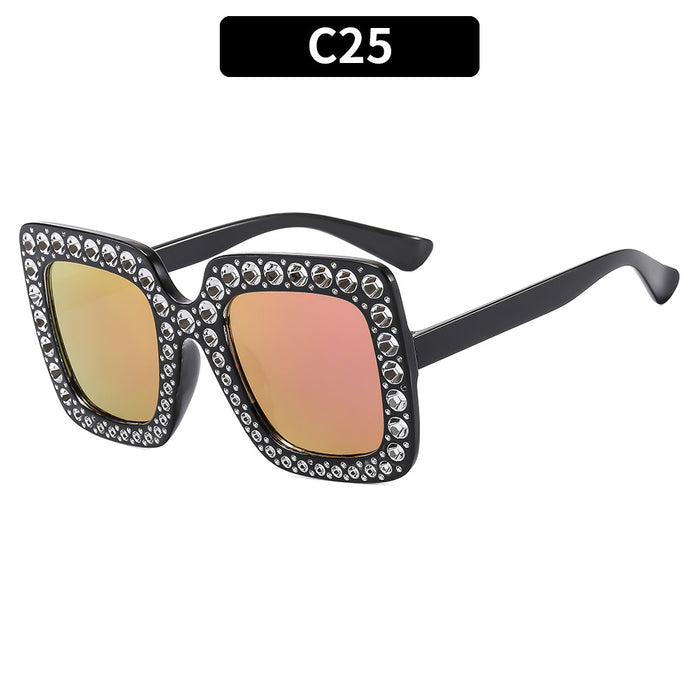 Wholesale Square Rhinestone Disco Sunglasses