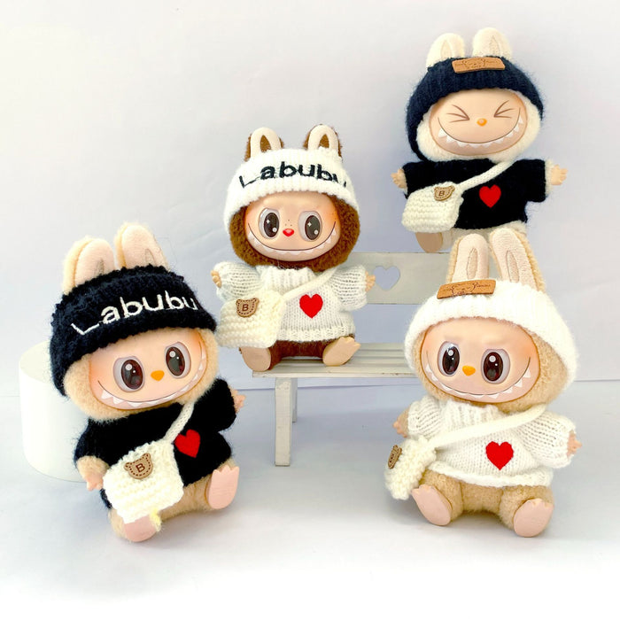 Wholesale Wear red heart sweater with letters and a hat,  a little bear knitted hat,  and a baby clothes