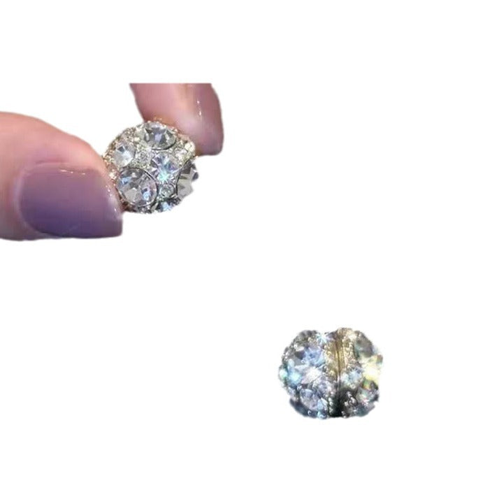 Wholesale Zircon magnetic earrings without piercings, exquisite and versatile high-end earrings, light luxury and high-end ear clips