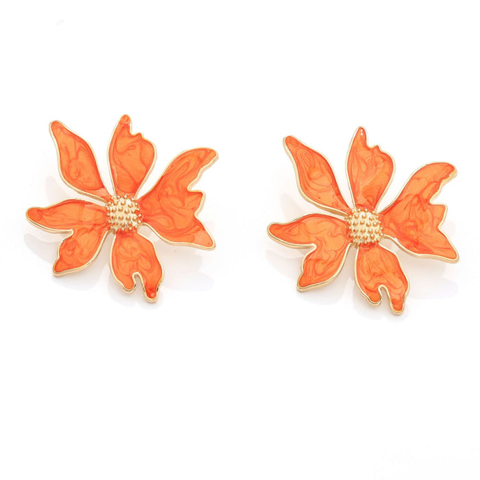 Wholesale Exaggerated geometric irregular light luxury retro flower earrings
