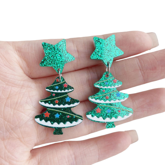 Wholesale Christmas series holiday earrings Christmas balls socks gloves Christmas tree acrylic earrings