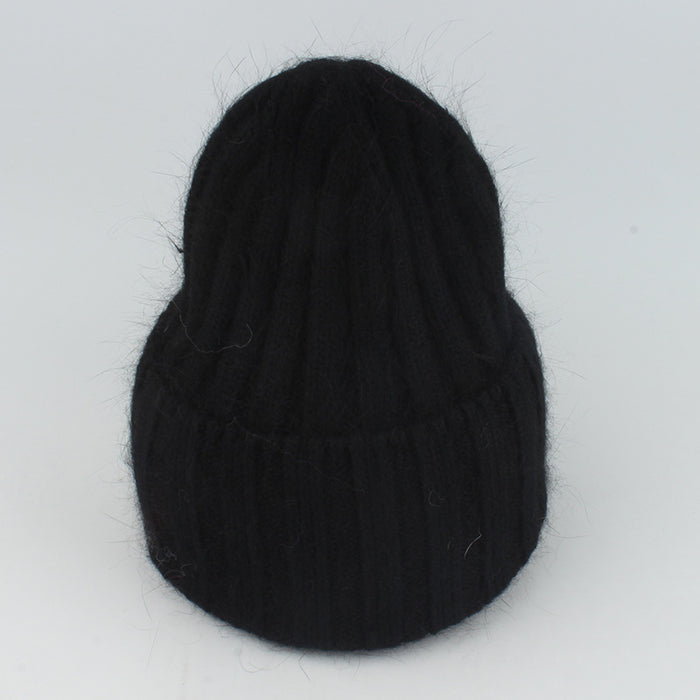Wholesale Knitted striped rolled edge warm hat without brim