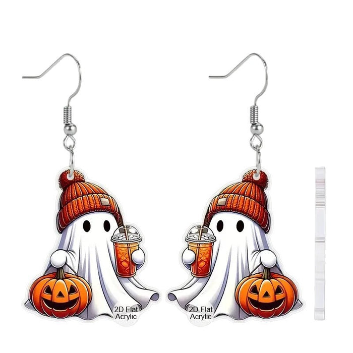 Wholesale Trendy  Pumpkin Ghost Acrylic Earrings Fashion Accessory MOQ≥2