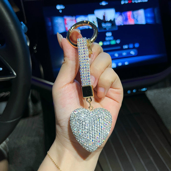 Wholesale Round Buckle Diamond Rope Full Diamond Love Keychains JDC-KC-JFan015