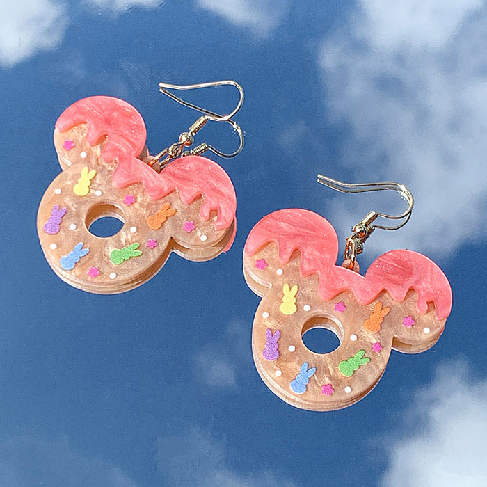 Wholesale Earrings Handmade Cute and Sweet Donut  Acrylic Pendant Earrings