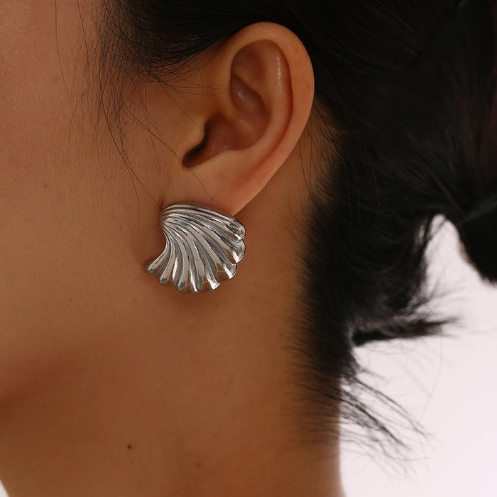 Wholesale Non fading titanium steel earrings with simple and cool style, stainless steel texture earrings