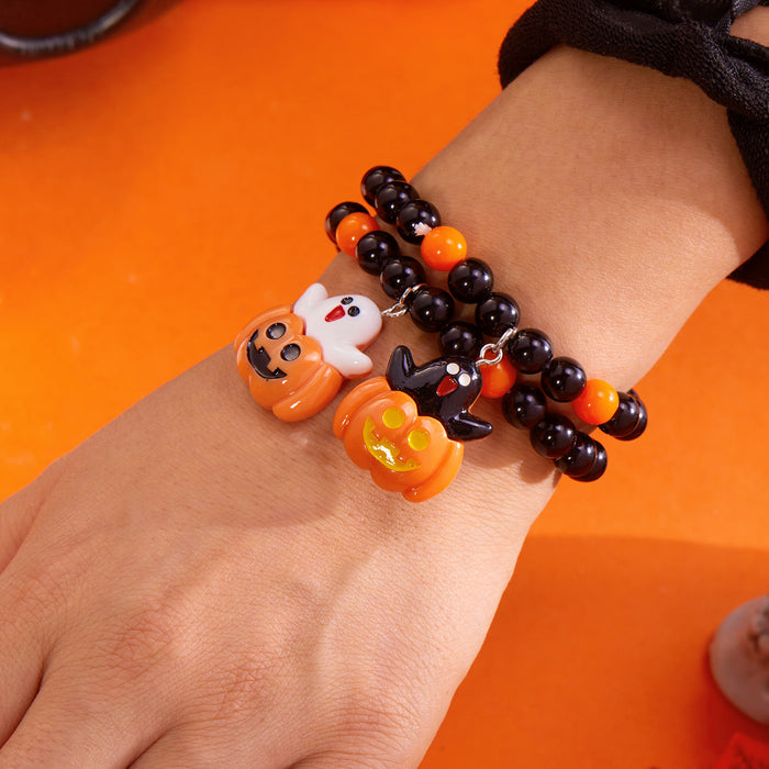 Wholesale  Bracelet Pumpkin Hat Set Elastic Beaded Pendant Women' s Bracelet