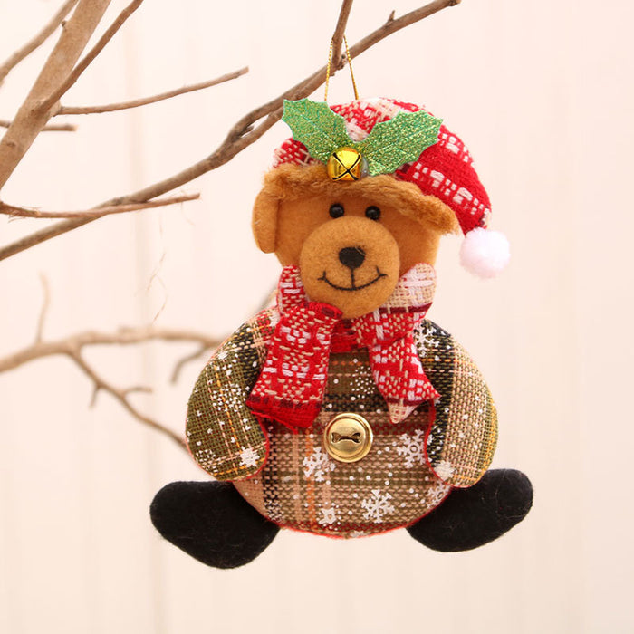 Wholesale Christmas Pin Cloth Fabric Small Pendant Doll Christmas Tree Pendant Christmas Decoration Supplies