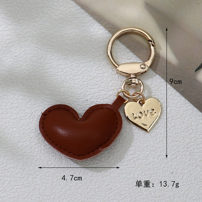 Wholesale Leather Love Earphone Bag Key Chain Luggage Bag School Bag Small Pendant