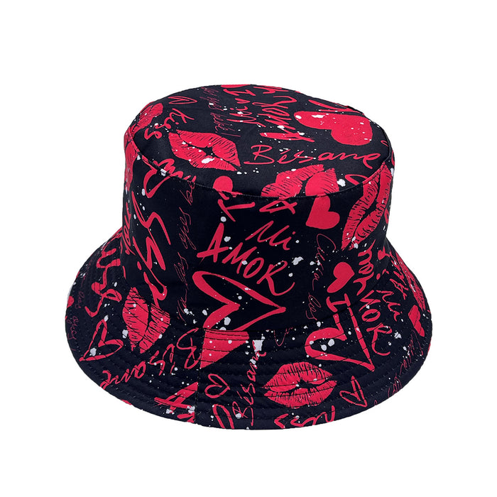 Wholesale Heart Lips Valentine's Day Adult Summer Bucket Hat JDC-FH-AXing037